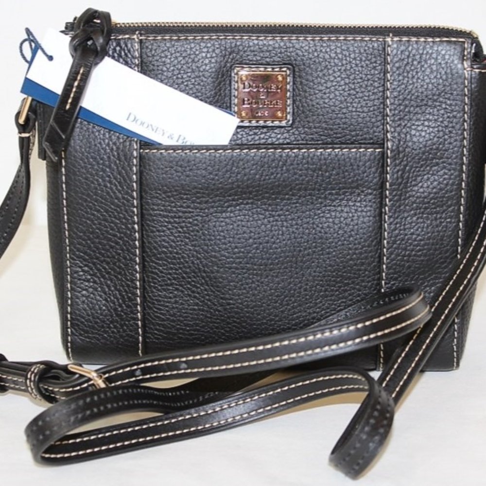 Dooney & Bourke Pebble Grain Black Leather Lexington Crossbody Shoulder Bag NWT